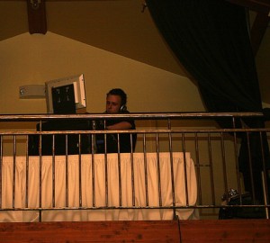 DJ on a balcony