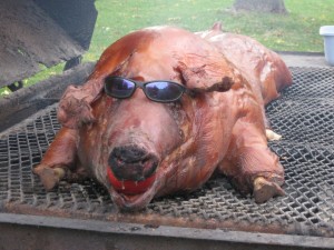 Whole Hog pig roast at 3 Ball