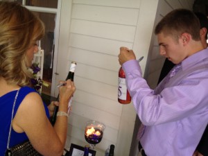 Wine bottle wedding guestbook DJ in Abany ny