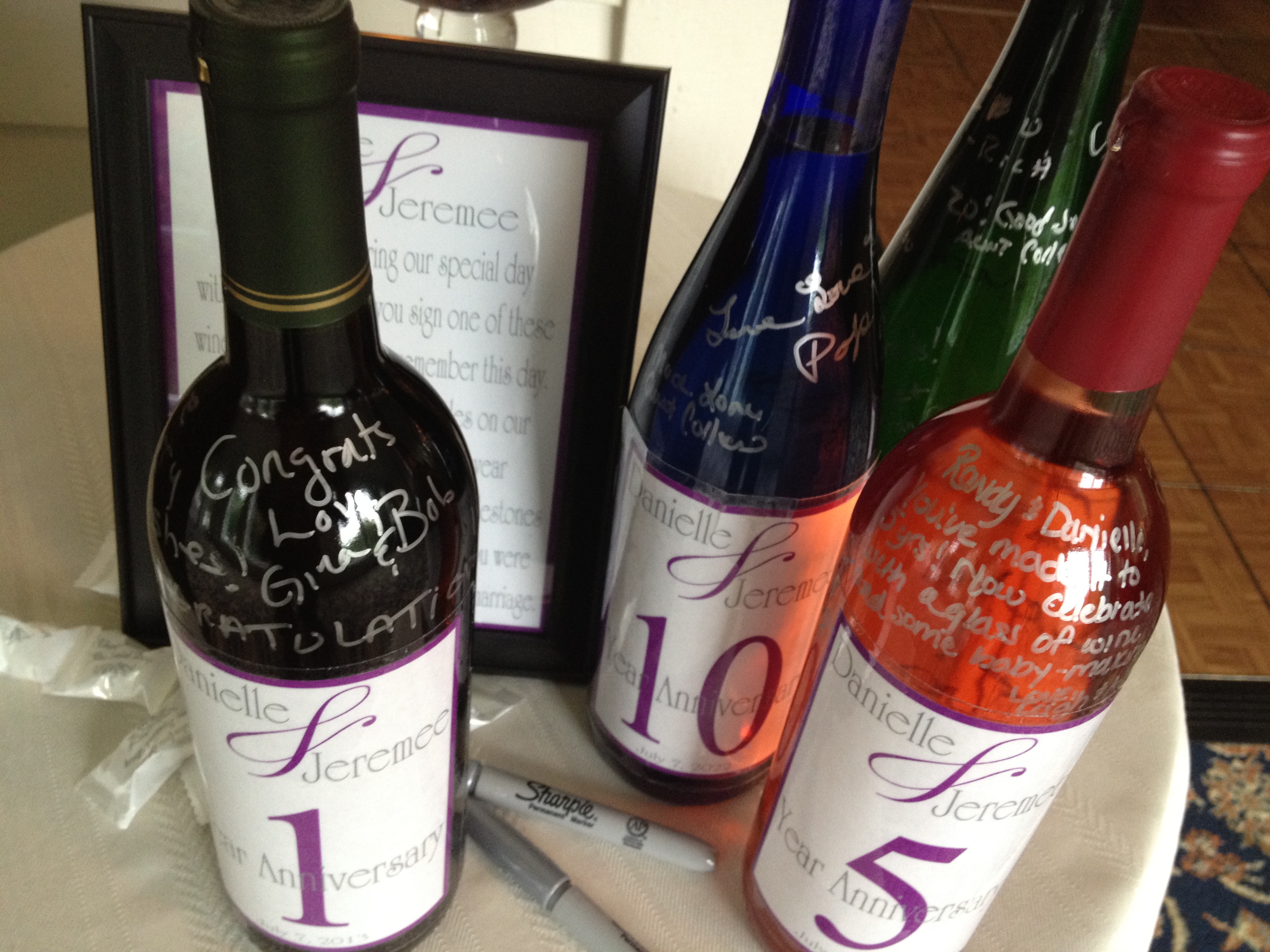 Wine bottle wedding guestbook in Altamont ny