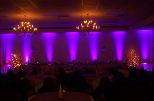 Wedding Uplighting for your head table and ballroom