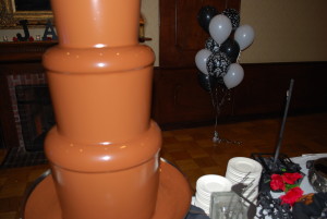 Flowing Chocolate Fountain at Banquet