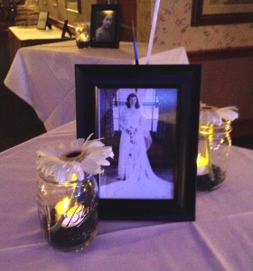 photo centerpiece dj idea flower lights
