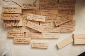 Jenga Wedding Guest Book - DJ Ideas - signed pieces