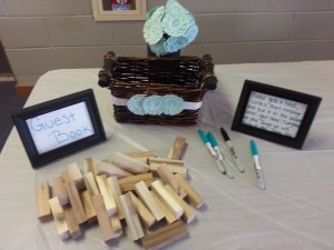 Jenga Wedding Guest Book with Signs- Albany NY Wedding DJ