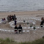 spiral wedding ceremony dj beach arrival