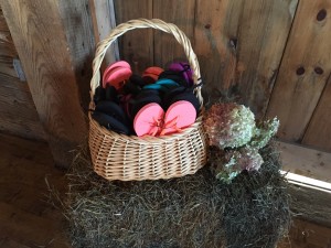 Wedding Sandals Shoe Basket at a barn wedding at Indian Ladder Farm - Altamont, NY