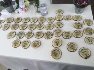 Log Segment Wedding Place Cards picture by Albany NY Wedding DJ Kenny Casanova