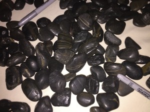 stone wedding guest-book pile in albany NY close up