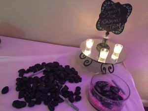 stone wedding guest-book display in albany NY