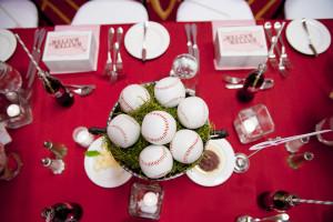 Baseball theme centerpiece for wedding
