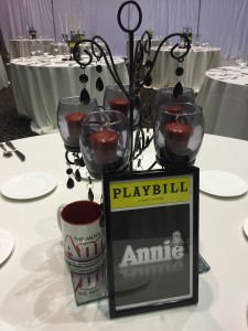 Playbill Centerpiece for Broadway Theme Wedding
