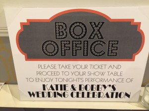 Seating Placecards for Broadway Theme Wedding sign