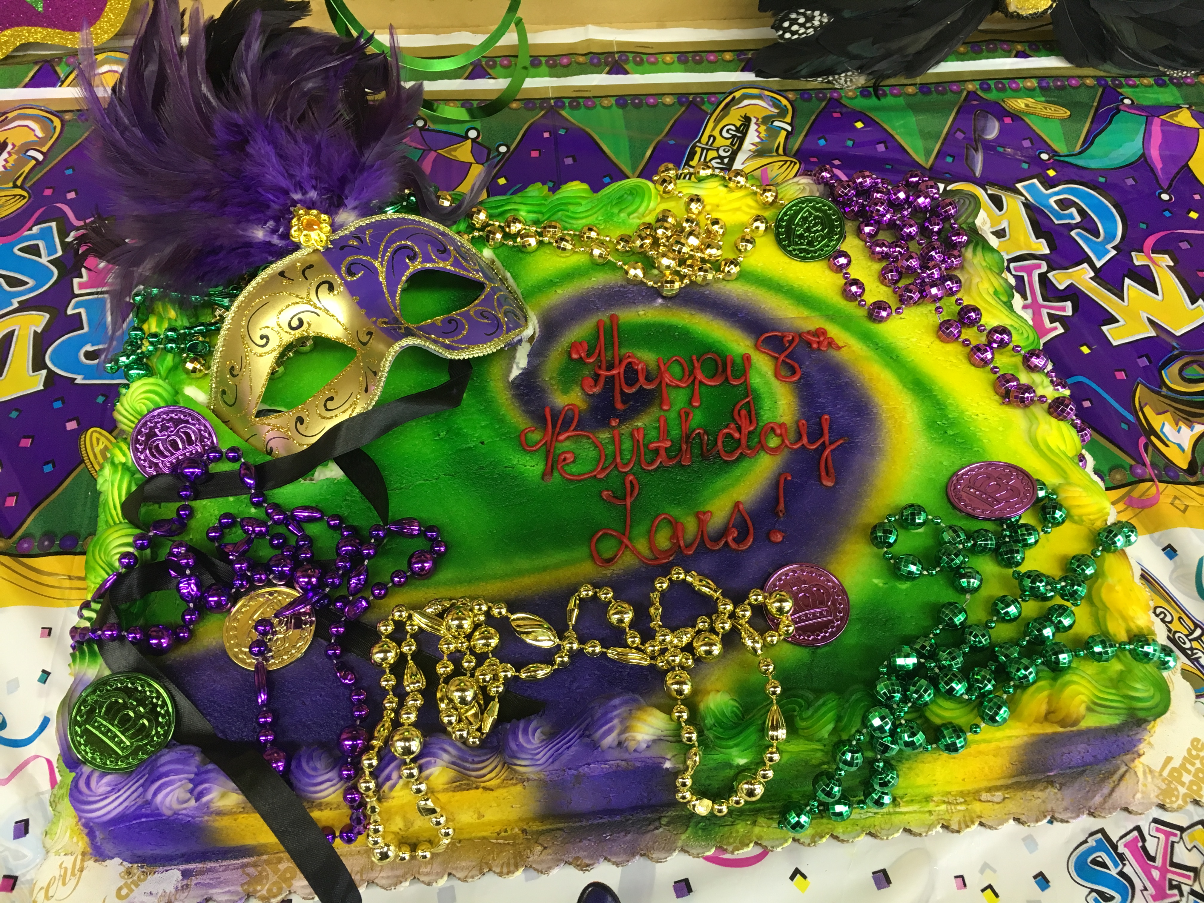Mardi Gras Theme Party Cake Idea